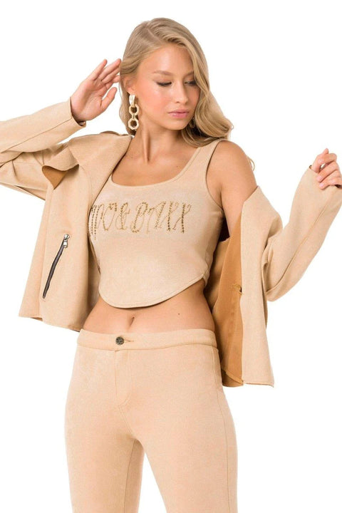 WJ202 Suede Sand Color Sports Jacket