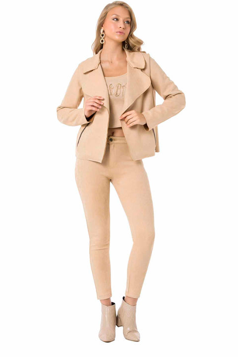 WJ202 Suede Sand Color Sports Jacket