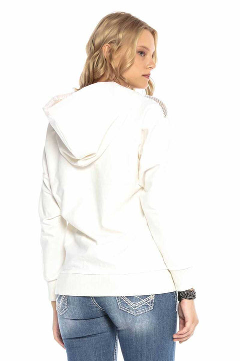 WL240 Mesh Detailed Hooded Sweatshirt