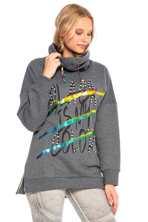 WL242 Shawl Collar Long Sweatshirt