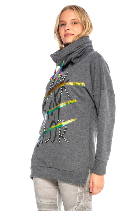 WL242 Shawl Collar Long Sweatshirt