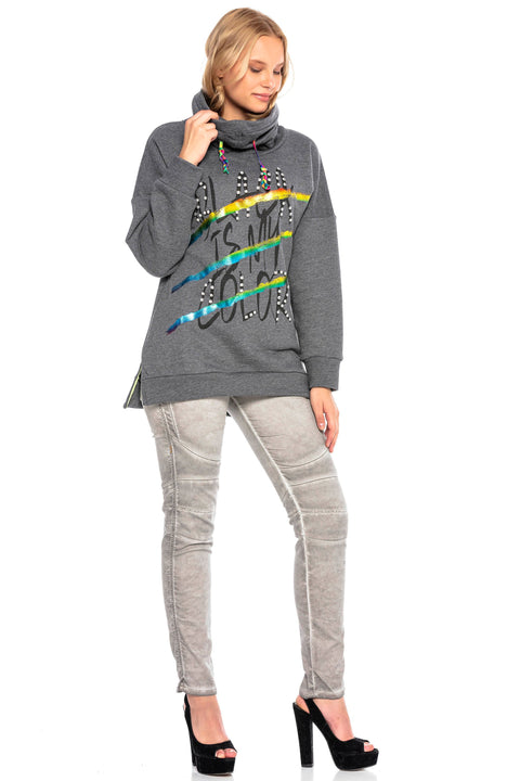 WL242 Shawl Collar Long Sweatshirt