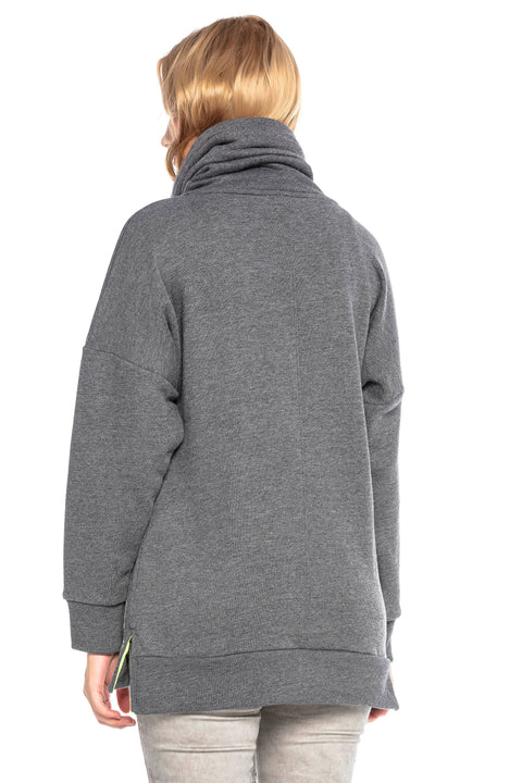 WL242 Shawl Collar Long Sweatshirt