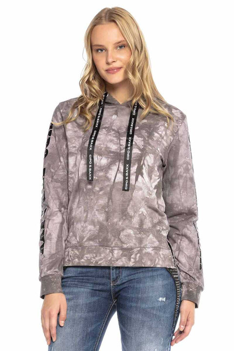 WL255 Embossed Printed Hooded Sweatshirt