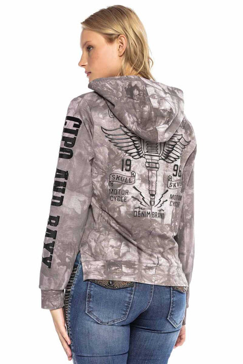 WL255 Embossed Printed Hooded Sweatshirt