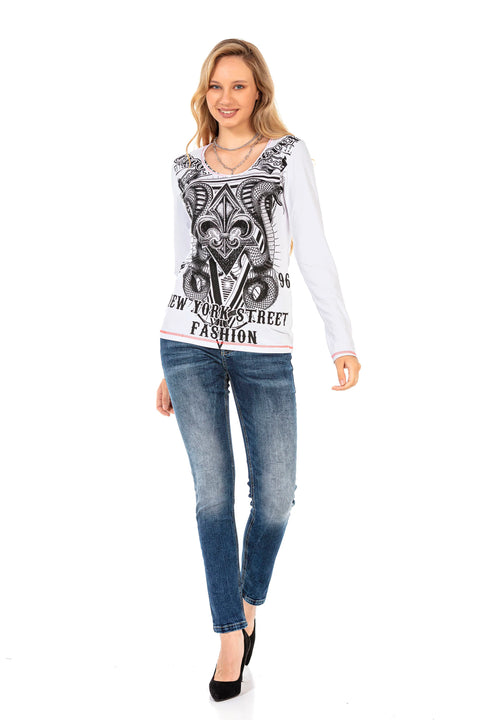 WL285 Patterned New York Street Printed Sweatshirt