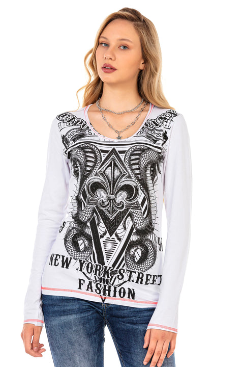 WL285 Patterned New York Street Printed Sweatshirt