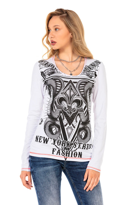 WL285 Patterned New York Street Printed Sweatshirt