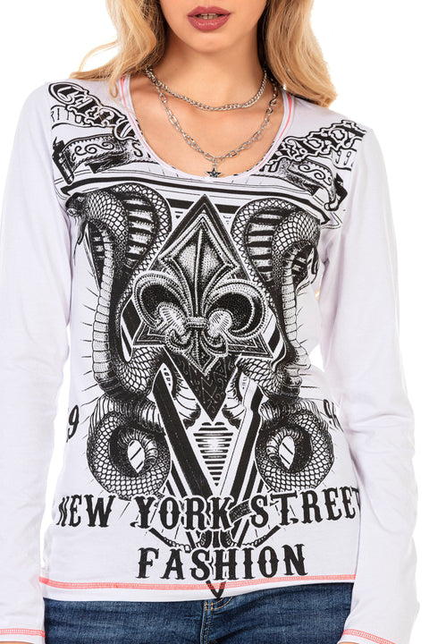 WL285 Patterned New York Street Printed Sweatshirt
