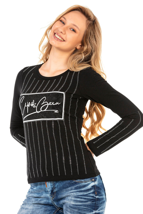 WL289 women long -sleeved shirt with a fashionable front print