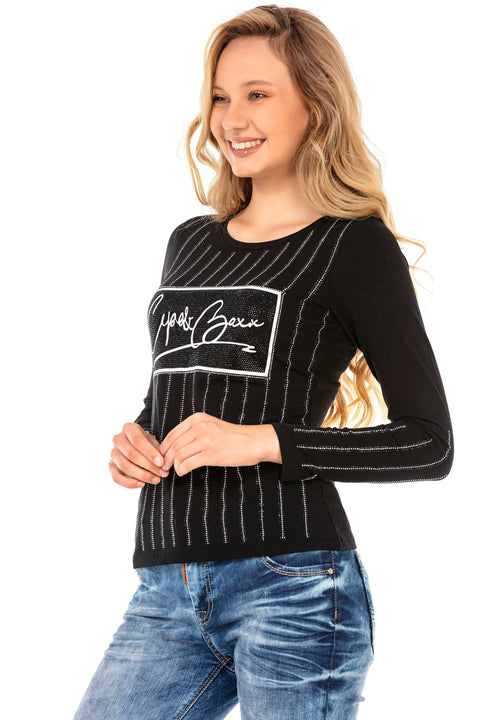 WL289 women long -sleeved shirt with a fashionable front print