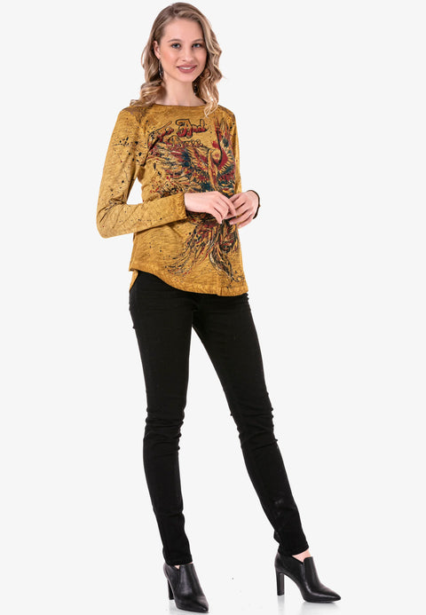 WL307 Pheonix Mustard Color Thin Sweatshirt