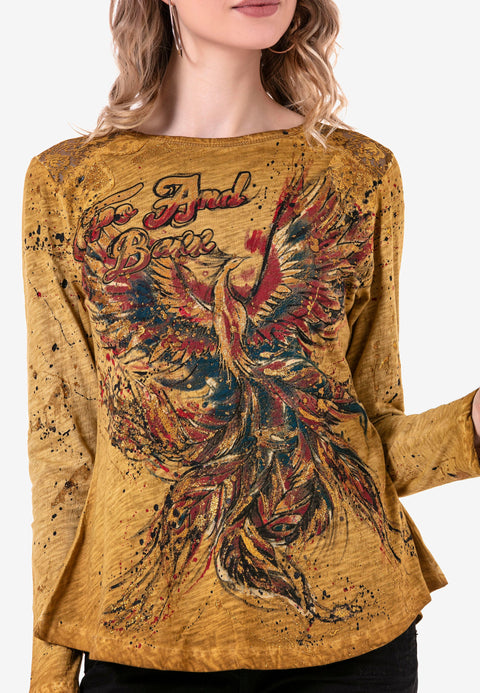WL307 Pheonix Mustard Color Thin Sweatshirt