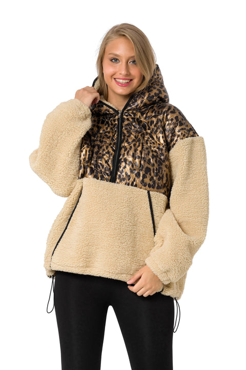 WL333 women hooded sweatshirt with a shiny quilting element