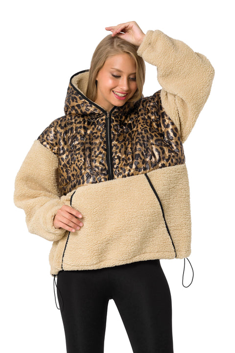 WL333 women hooded sweatshirt with a shiny quilting element