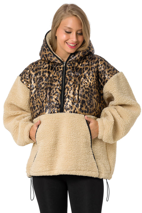 WL333 women hooded sweatshirt with a shiny quilting element