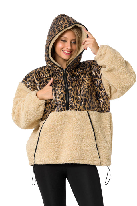 WL333 women hooded sweatshirt with a shiny quilting element