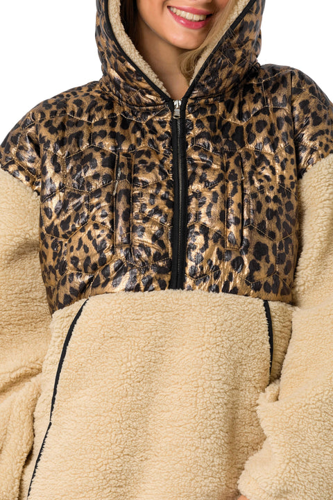 WL333 women hooded sweatshirt with a shiny quilting element