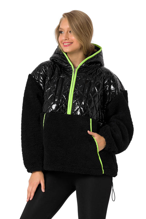 WL333 women hooded sweatshirt with a shiny quilting element