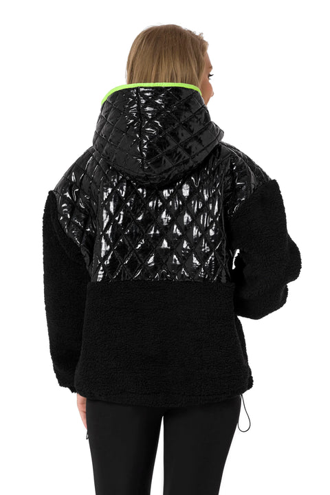 WL333 women hooded sweatshirt with a shiny quilting element