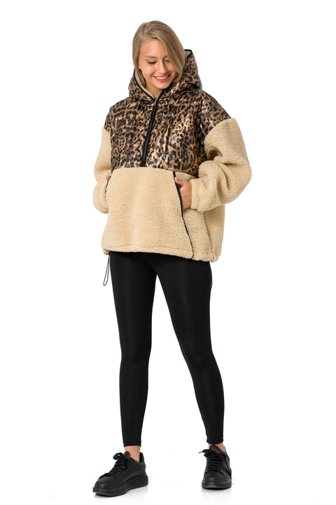WL333 women hooded sweatshirt with a shiny quilting element
