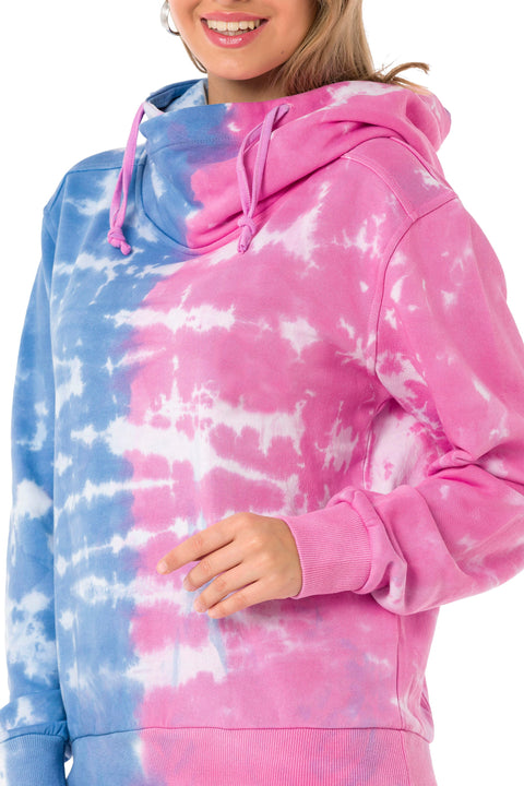 WL341 Hooded Blue and Pink Sweatshirt