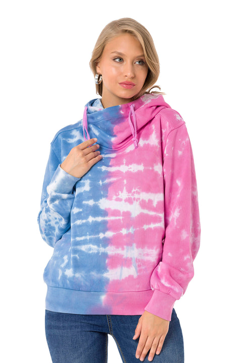 WL341 Hooded Blue and Pink Sweatshirt
