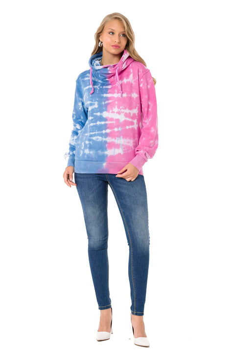 WL341 Hooded Blue and Pink Sweatshirt