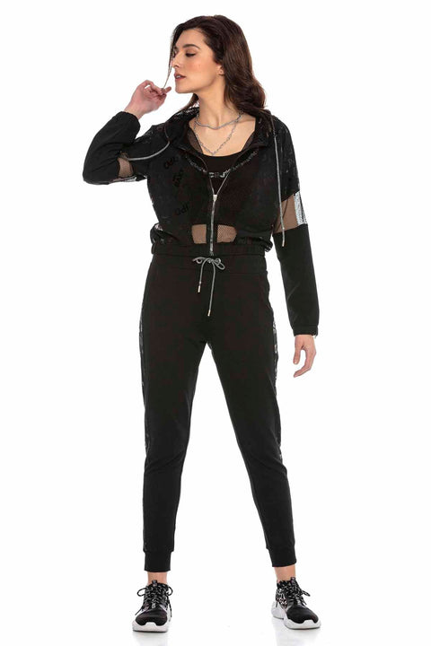 WLR138 Women's Black Tracksuit Set