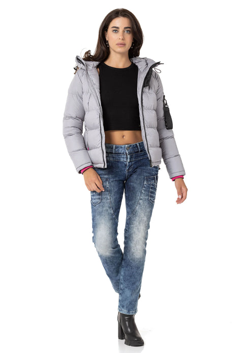 WM138 women's winter jacket with a stand -up collar