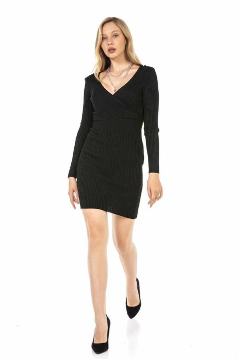 WP222 women jersey dress with bilateral V-neckline
