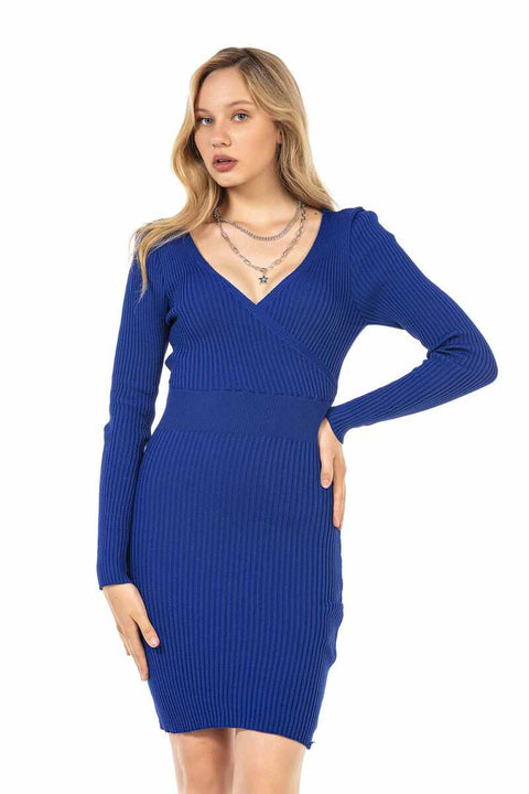 WP222 women jersey dress with bilateral V-neckline