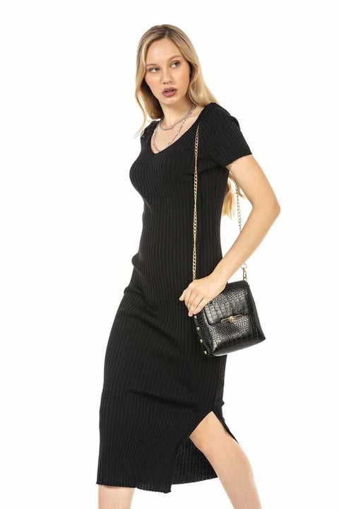 WP223 women jersey dress with side slit