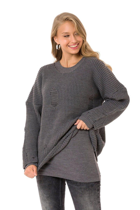 WP240 Vintage Ripped Double Layer Knitwear