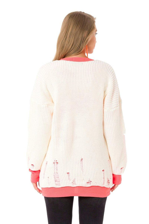 WP240 Vintage Ripped Double Layer Knitwear