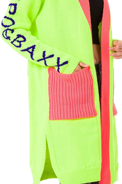 WP242 Women's sweater Cardigan in a two-tone look