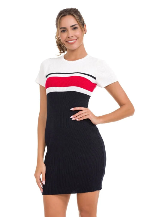 WP257 Striped Knitwear Mini Dress