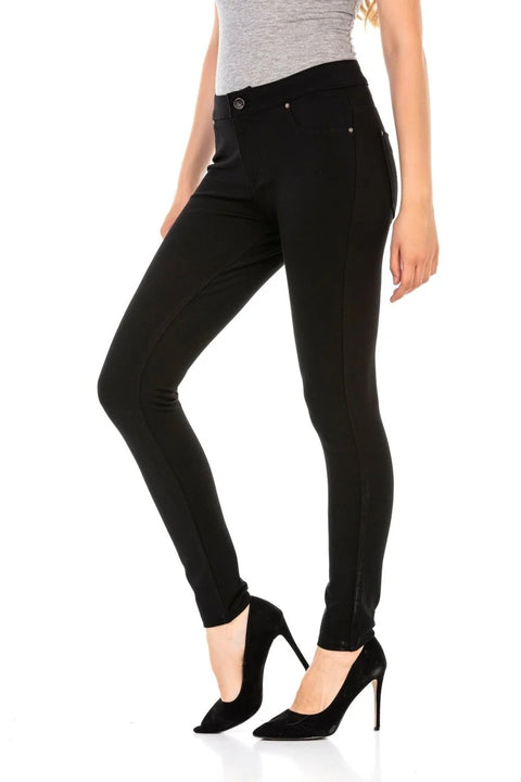 WR143 Black Lycra Leggings Trousers