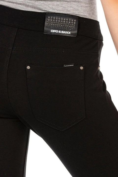 WR143 Black Lycra Leggings Trousers