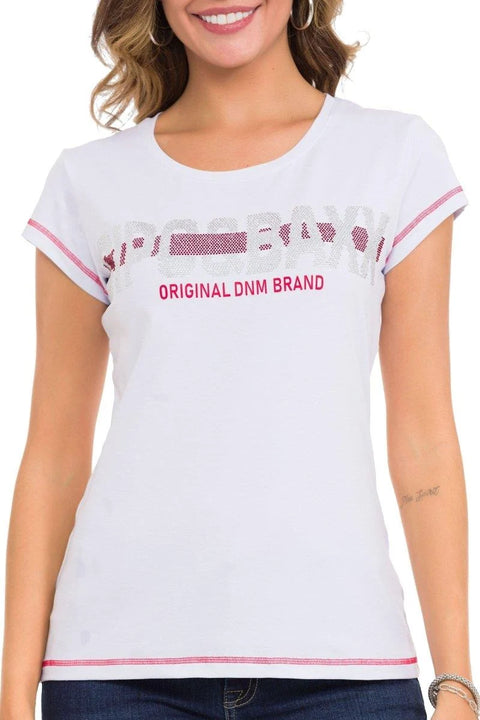 WT348 Stone and Text Detailed T-Shirt