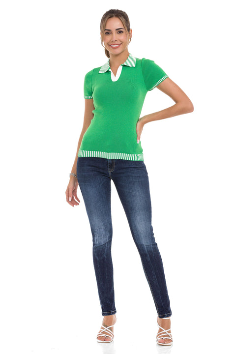 WT354 Polo Neck Knitwear T-Shirt