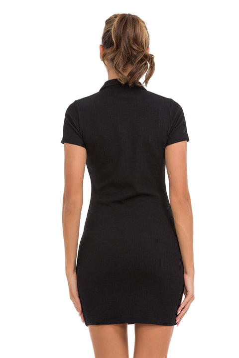 WT362 Polo Collar Knitwear Long Women's Dress