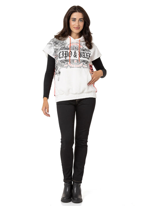 WT374 Women's T-Shirt Zero Sleeve Hoodie