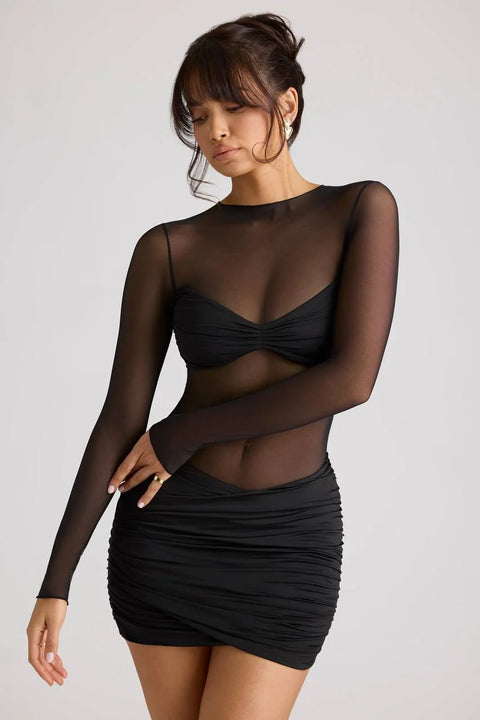 WY177 Tight-Fitting transparent Mini Dress