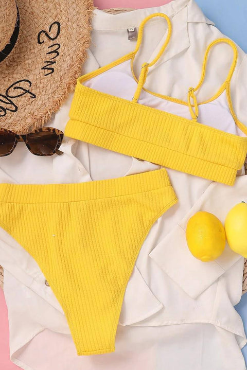 WY191 High Waist Bikiniset made of special Ribbed Fabric