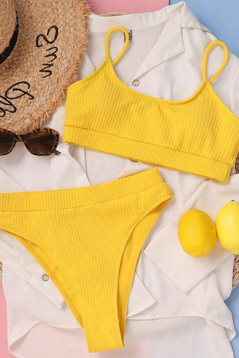 WY191 High Waist Bikiniset made of special Ribbed Fabric