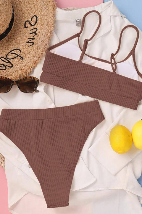 WY191 High Waist Bikiniset made of special Ribbed Fabric